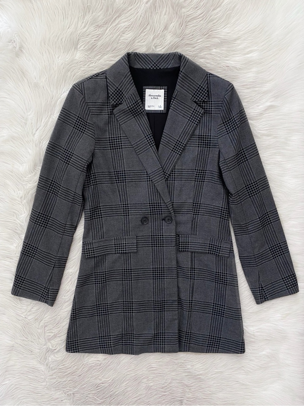 Abercrombie Blazer Mini Dress Dark Grey Plaid Academia Going Out Date Night S